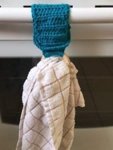 Crochet towel holder