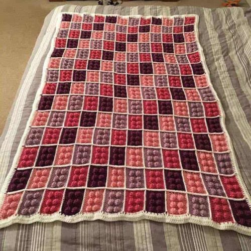 20472218_10155660495371664_1827972500_n Pink and Purple LEGO-inspired crochet blanket with geometric block layout