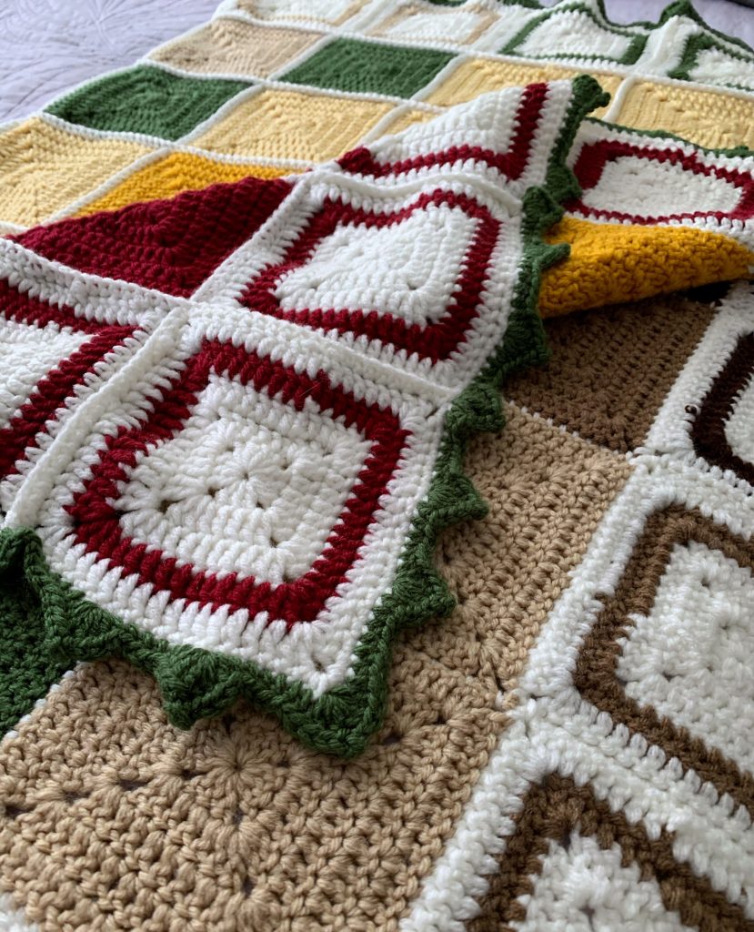 Autumnal Tetris Throw Crochet Blanket Pattern - www.craftaboo.com