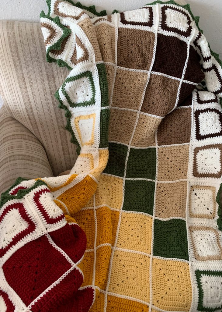 Autumnal Tetris Throw Crochet Blanket Pattern - www.craftaboo.com