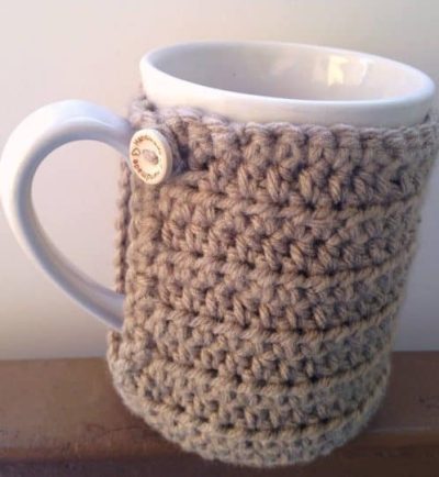 download Crochet Cup Cozy Pattern, Built in Coaster, PDF Download