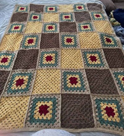 IMG_6930 Vintage Granny Square Blanket Crochet Pattern PDF Download