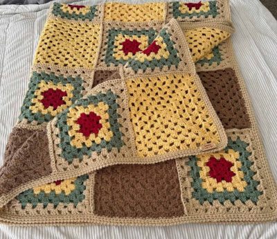 IMG_6939 Vintage Granny Square Blanket Crochet Pattern PDF Download