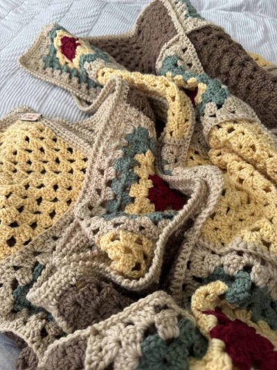IMG_6944 Vintage Granny Square Blanket Crochet Pattern PDF Download