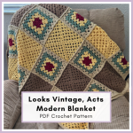 Blog Featured Image (34) Vintage Granny Square Blanket Crochet Pattern PDF Download
