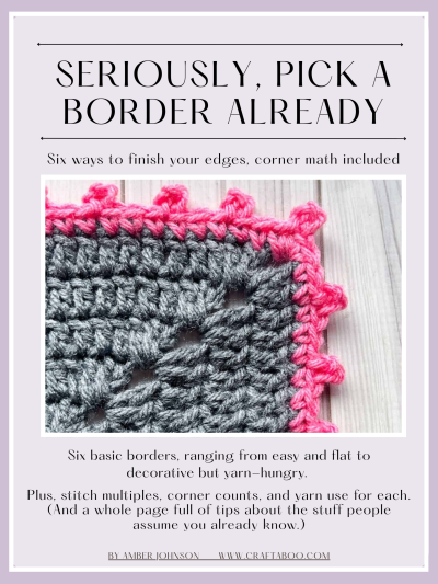 Copy of Placeholder Text (3) Crochet Borders for Blankets: Printable (PDF) Cheat Sheet